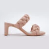 Braided Woven Heels With Low Heel-Nude