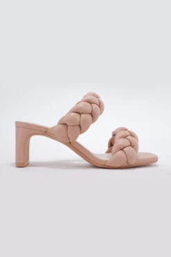 Braided Woven Heels With Low Heel-Nude