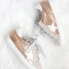 Metallic Lace Up Low Top Star Sneakers-Rose Gold
