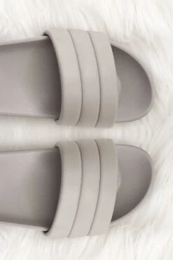 FLASH SALE: Slip On Slides Slippers-Grey -Outlet Shiny Steps Store dottie grey2