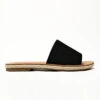 Single Band Espadrille Sole Flat Sandals-Black