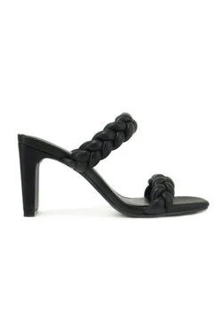 Braided Woven Heels-Black