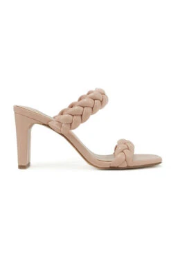 Braided Woven Heels-Blush Pink