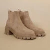 Chelsea Ankle Boots With Lug Sole Chunky Heel-Brown