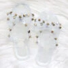 KIDS Girls Studded Bow Flip Flops Jelly Sandals-Clear
