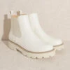 Chelsea Ankle Boots With Lug Sole-White