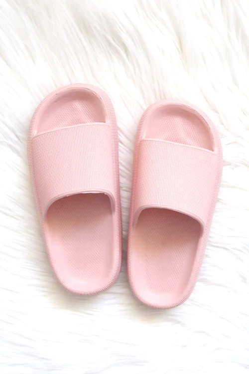 Open Toe Cloud Slides Sandals-Blush Pink 1 Open Toe Cloud Slides Sandals-Blush Pink
