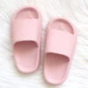 KIDS Open Toe Cloud Slides Sandals-Blush Pink