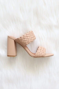 Chunky Braided Woven Heels-Nude Beige -Outlet Shiny Steps Store meg 1 nude4