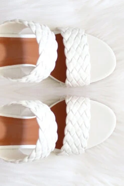 Chunky Braided Woven Heels-White -Outlet Shiny Steps Store meg 1 white3 1