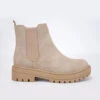 Chelsea Ankle Boots With Lug Sole-Beige
