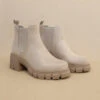 Chelsea Ankle Boots With Lug Sole Chunky Heel-Taupe