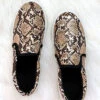 Comfortable Casual Slip On Flat Shoes Sneakers-Brown Snake Skin Print