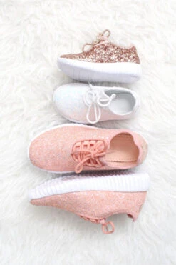 Lace Up Glitter Bomb Sneakers-White - (LIMITED TIME SALE!) -Outlet Shiny Steps Store remy 18 kids colors2 1