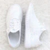 Lace Up Glitter Bomb Sneakers-White - (LIMITED TIME SALE!)