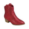 KIDS Girls Rhinestone Cowgirl Western Booties Cowboy Boots-Red (Kids Size)