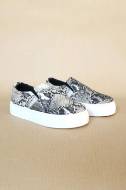 Outlet Shiny Steps Store 13 Platform Casual Animal Print Slip On Shoes-Snake Skin Print