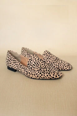 Outlet Shiny Steps Store 39 Classic Closed Toe Loafer Flats Shoes-Leopard Print