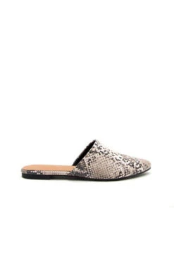 Pointy Toe Closed Toe Flat Mules Sandals Slides-Python Snake Skin Print -Outlet Shiny Steps Store swirl 126 snake3