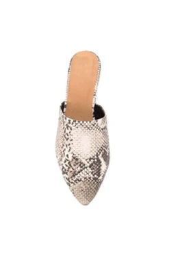 Pointy Toe Closed Toe Flat Mules Sandals Slides-Python Snake Skin Print -Outlet Shiny Steps Store swirl 126 snake4