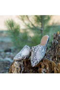 Pointy Toe Closed Toe Flat Mules Sandals Slides-Python Snake Skin Print -Outlet Shiny Steps Store swirl 126 snake5