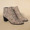 Slip On Almond Toe Stitched Side Booties-Leopard Print