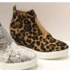 Animal Print Wedge Sneakers-Leopard Print